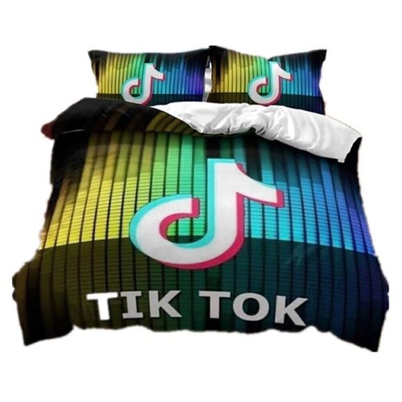Tik Tok Other - Tik Tok 3D Colorful Queen Size Duvet Cover​​​​​​​​​